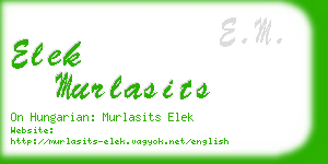 elek murlasits business card